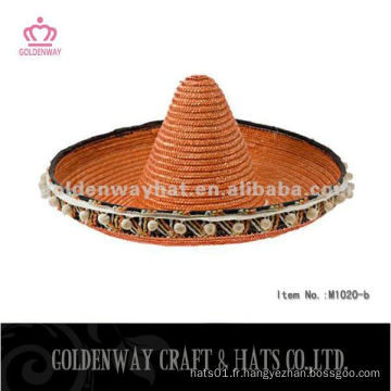 Chapeaux et casquettes sombrero mexicain en paille pour hommes